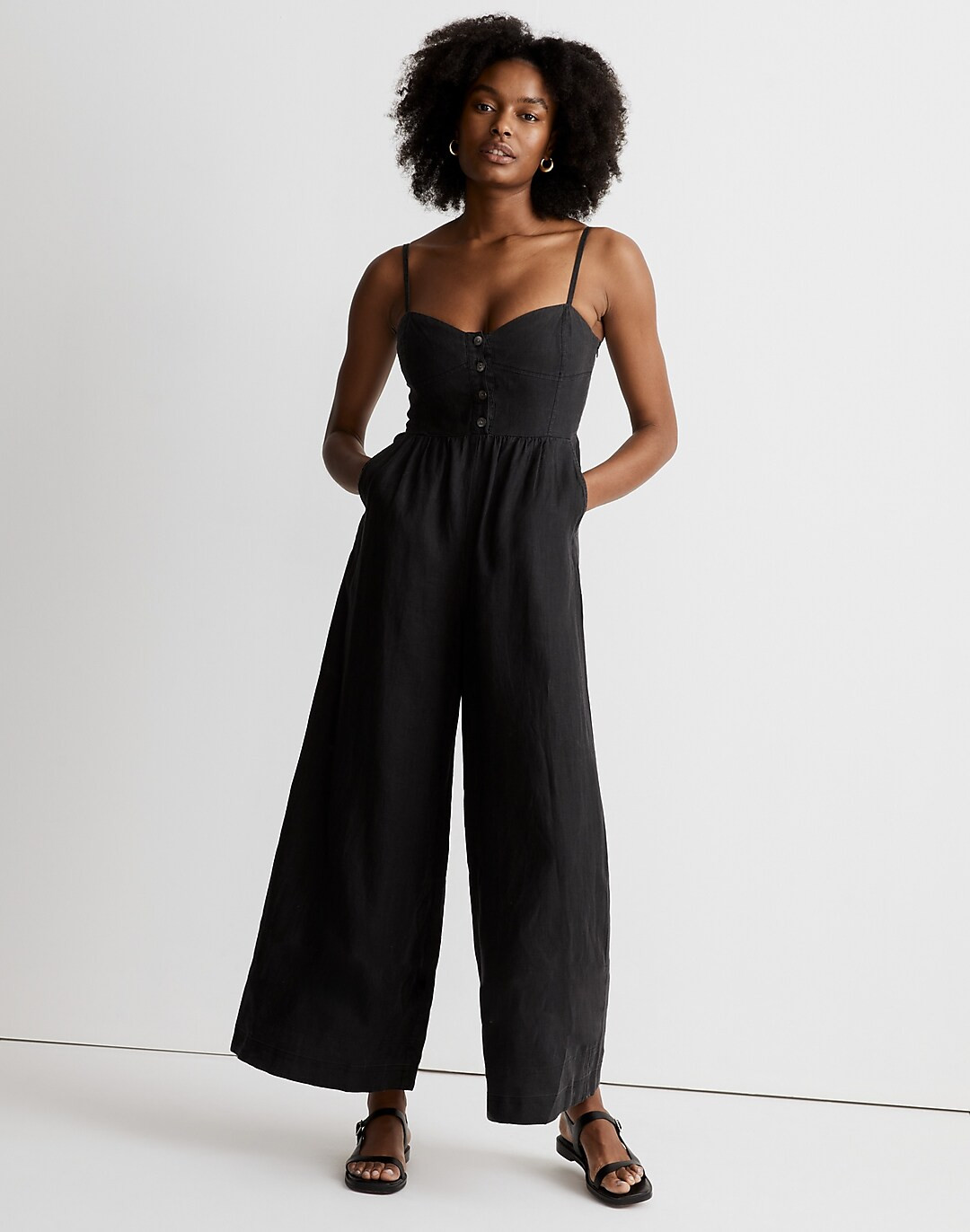 Sleeveless Wide-Leg Jumpsuit in 100% Linen | Madewell