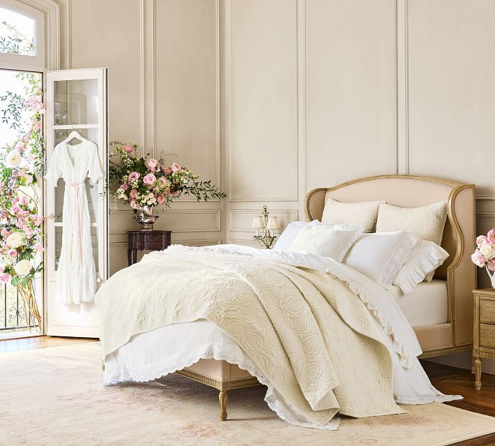 LoveShackFancy Amelia Upholstered Bed | Pottery Barn (US)