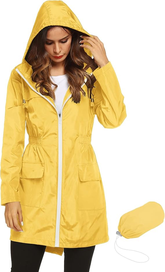 Lomon Women Waterproof Lightweight Rain Jacket Active Outdoor Hooded Raincoat | Amazon (US)