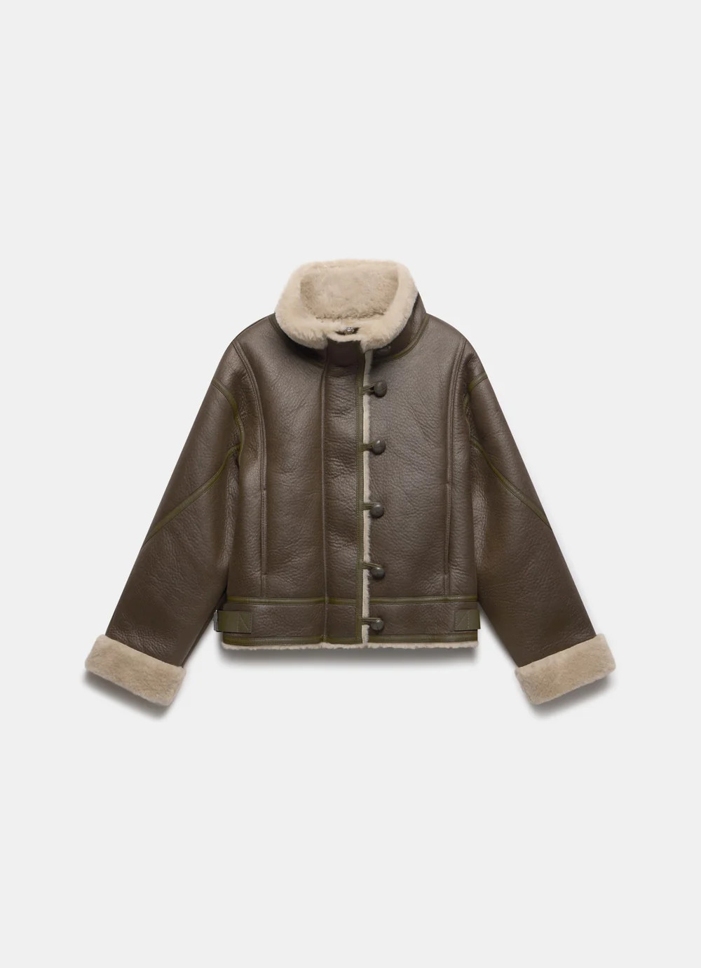 Khaki Funnel Neck Aviator Jacket | Mint Velvet