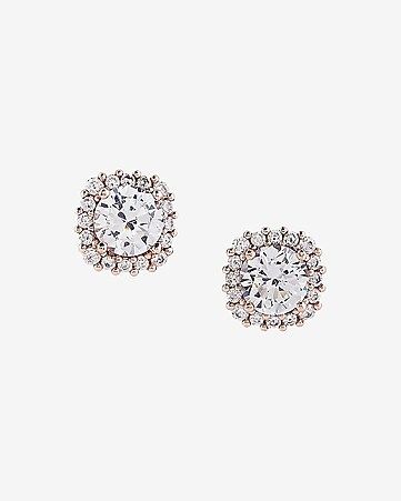 Halo Square Post Back Stud Earrings | Express