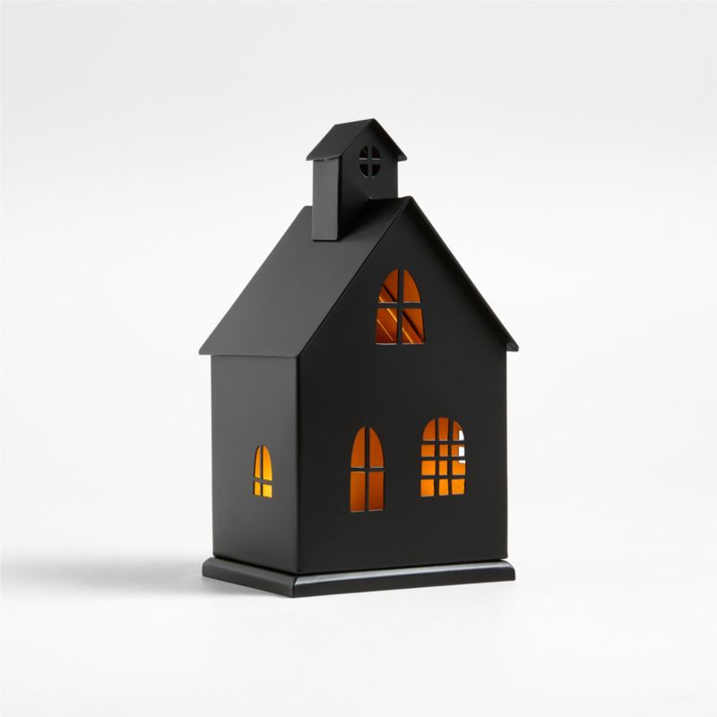 Large Black Haunted House with LED Lights + Reviews | Crate & Barrel | Crate & Barrel