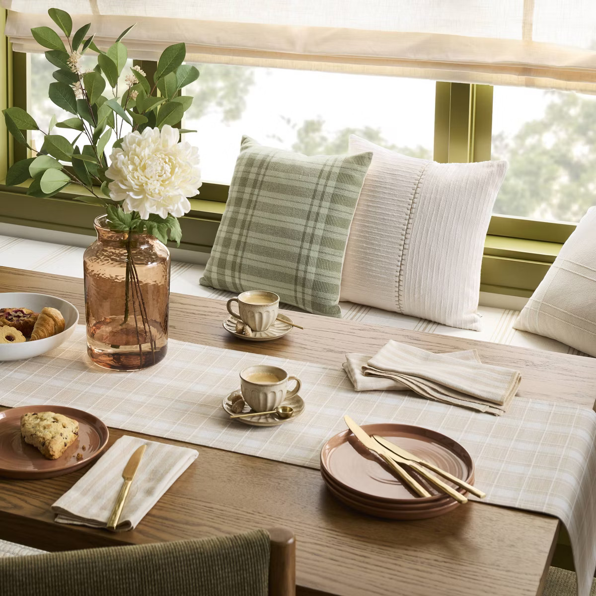 18"x18" Textured Stitch Stripe Square Throw Pillow Cream - Hearth & Hand™ with Magnolia | Target