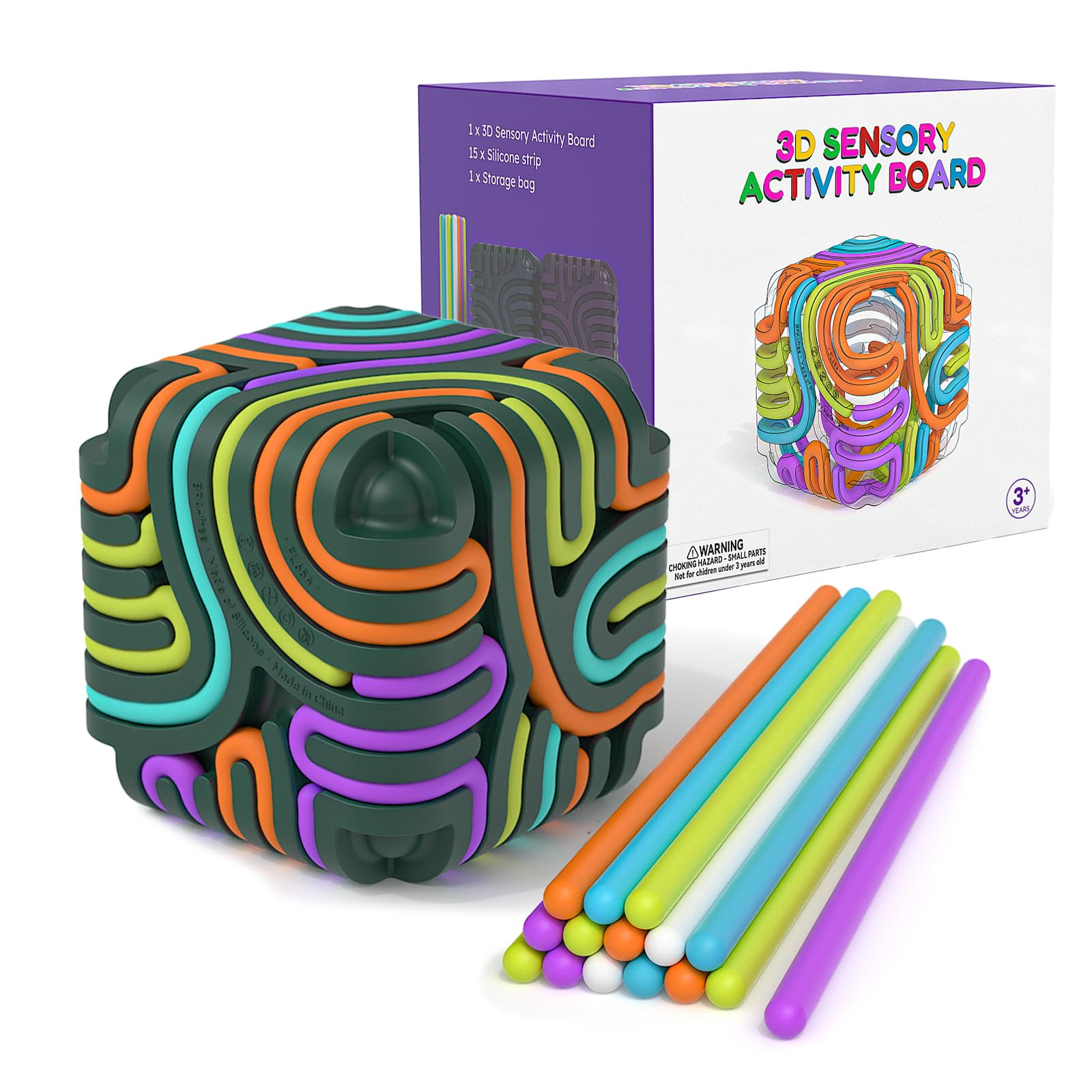 Accevo 3D Sensory Activity Board, Silicone Fidget Cube Toy for Stress Relief, Calming, Focus, ADH... | Amazon (US)