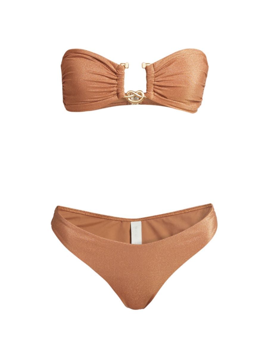 Ottie Lurex Knot Trim Bikini | Saks Fifth Avenue