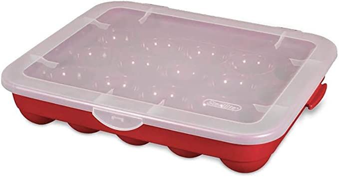 Sterilite 20 Compartment 3" Ornament Storage Case with Lid, Red | 19766606 | Amazon (US)