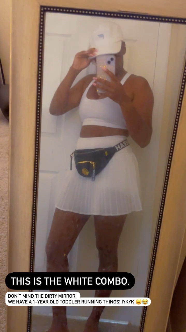 I love this white crop top and tennis skirt combo with the matching hat. It GIVES! I’m wearing a small in the top and skirt.💁🏾‍♀️☺️

#LTKFitness #LTKSeasonal #LTKActive