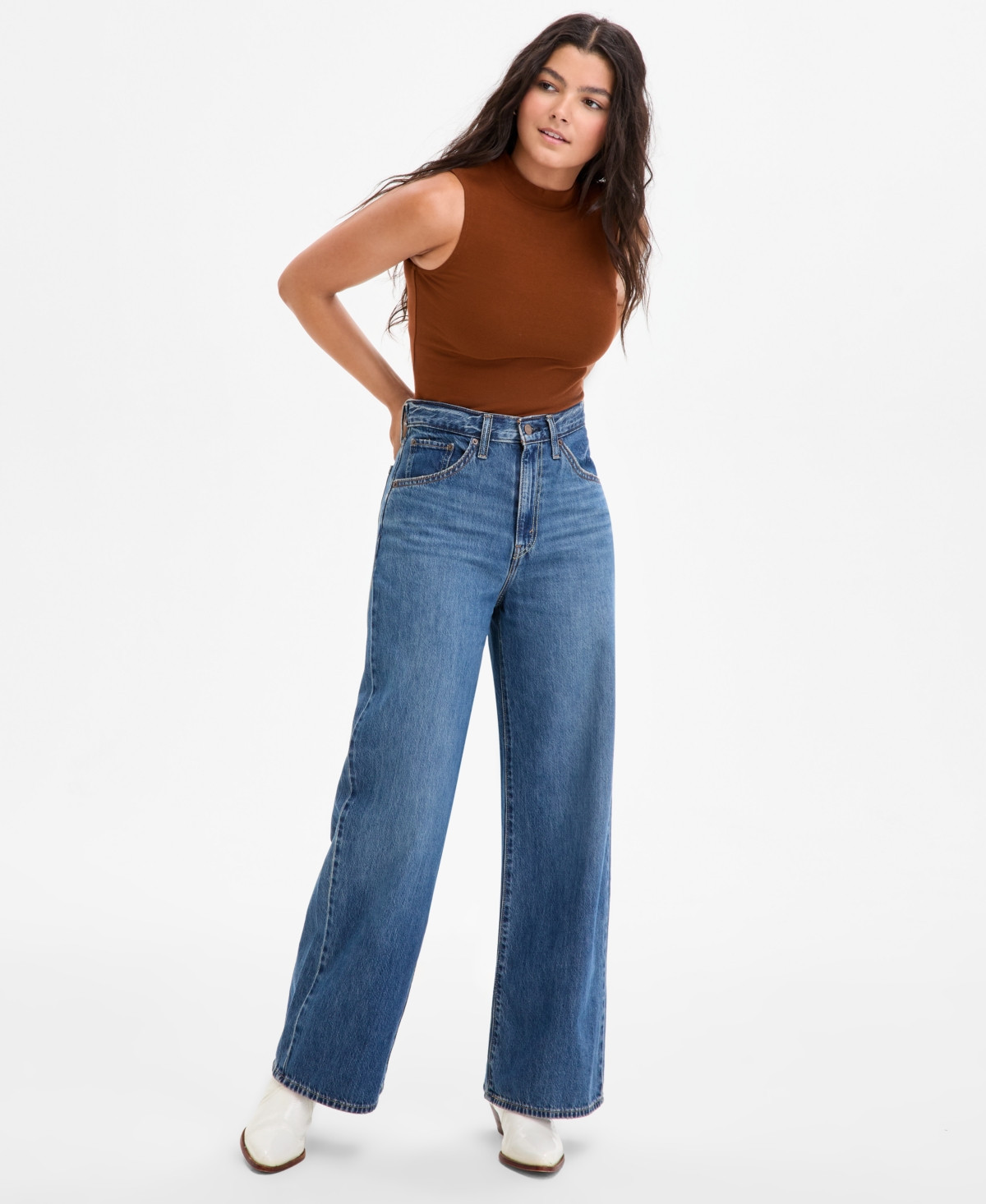 Levi's Women's Cinch-Waist Lightweight Baggy Jeans - Chasing Dreams | Macy's