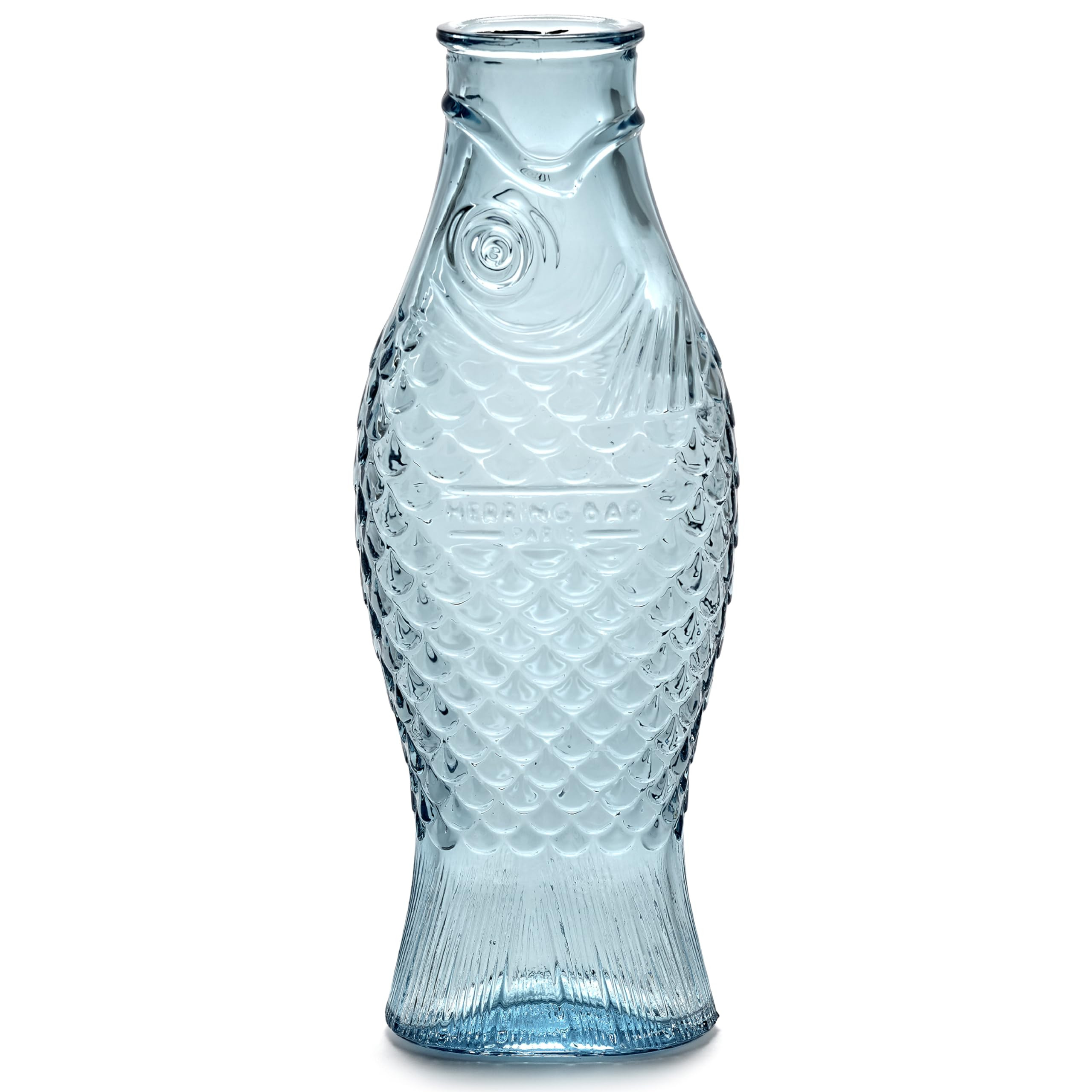 Serax Glass Water Pitcher | Fish & Fish glassware by Paola Navone | Wine Carafe Decanter 28.74 fl oz | Clear Light Blue Bottle Container, hot or cold Drinks | Beverage Dispenser | Suitable as Vase | Amazon (US)