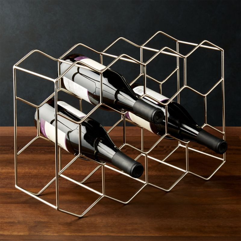 11 Bottle Wine Rack Silver + Reviews | Crate & Barrel | Crate & Barrel