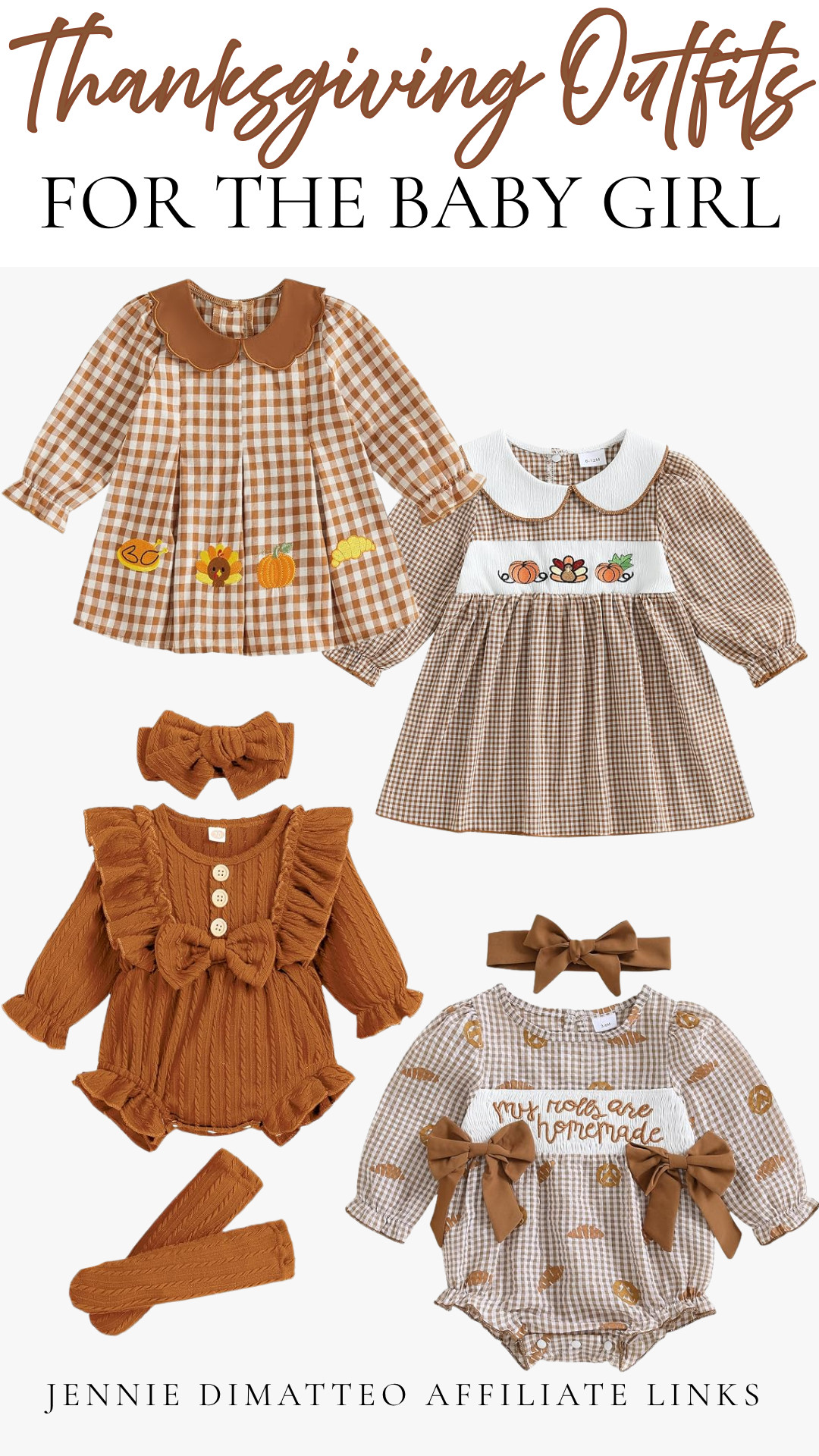 Thanksgiving outfits for the littlest girl 🤎🦃🍂 These are TOO cute for Thanksgiving Day, family photos, or all the fall festivities!

#ThanksgivingOutfit #BabyGirlStyle #BabyGirlFashion #ThanksgivingBaby #FallBabyStyle #BabyOutfits #FallFashion #ThanksgivingStyle #LTKKids #LTKFamily 

 #LTKootd #LTKBaby #LTKKids