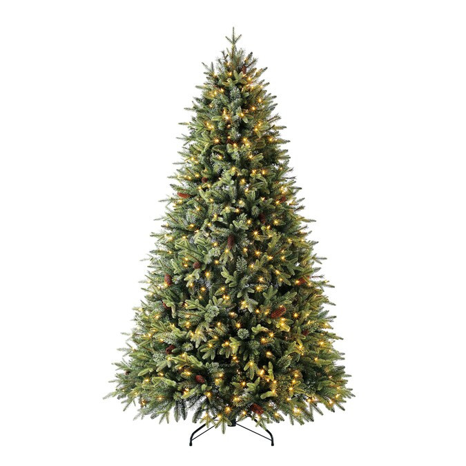 Holiday Living 7.5-ft Hayden Pine Pre-lit Traditional Artificial Christmas Tree 800 Constant Whit... | Lowe's