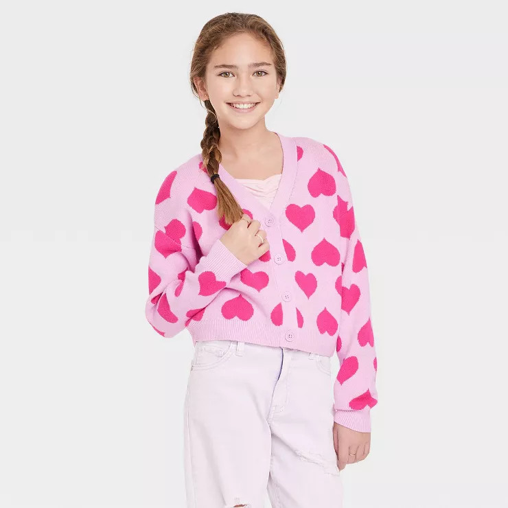 Girls' Boxy Cropped Cardigan - art class™ | Target