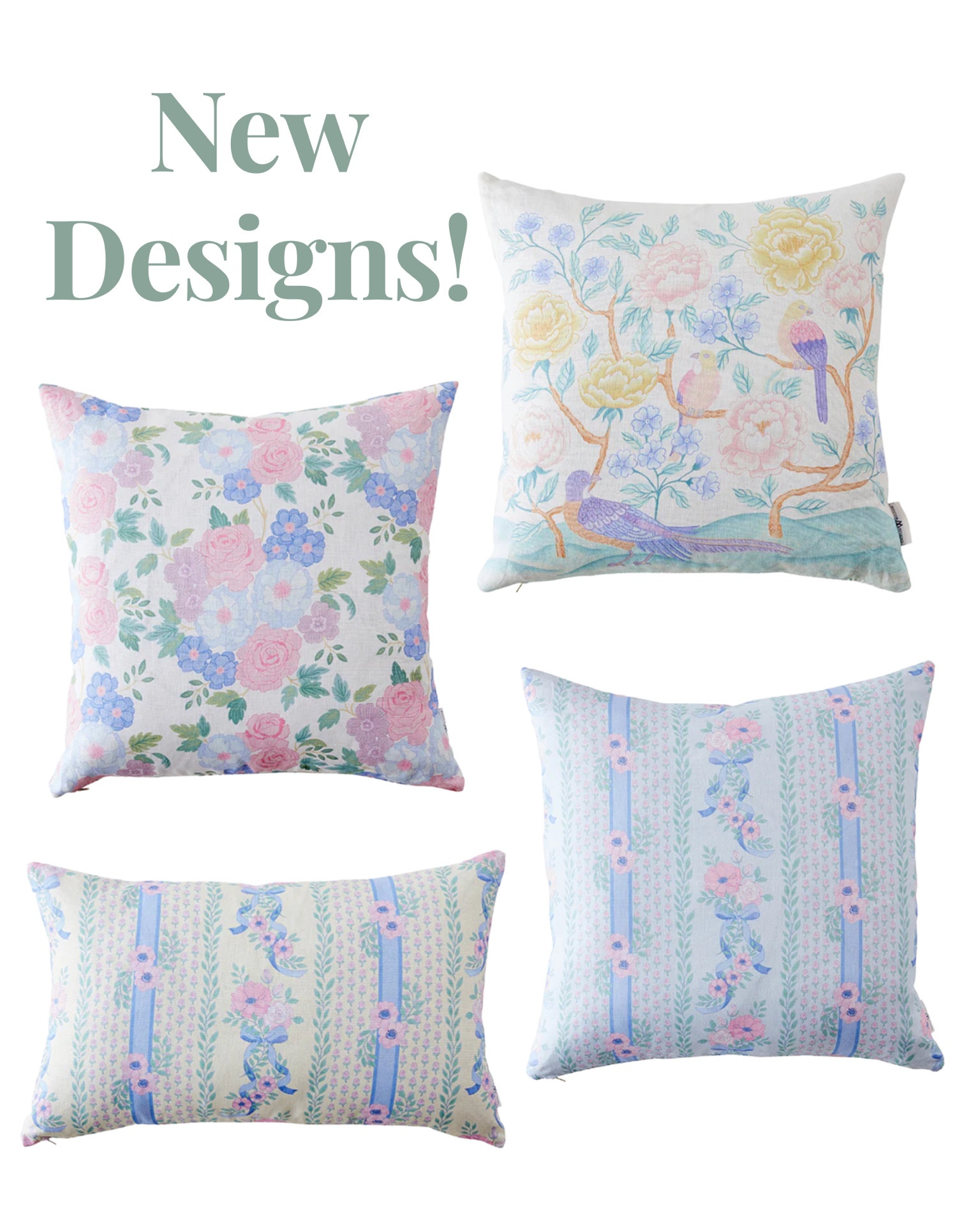 Grandmillennial 
Design style interiors 
Pillow 
Classic 
Accent pillow 
Pastel chinoiserie bird floral 

#LTKunder100 #LTKhome #LTKstyletip