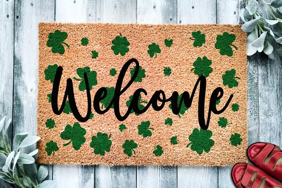 Welcome Shamrock Doormat  St. Patrick's Day Housewarming | Etsy | Etsy (US)