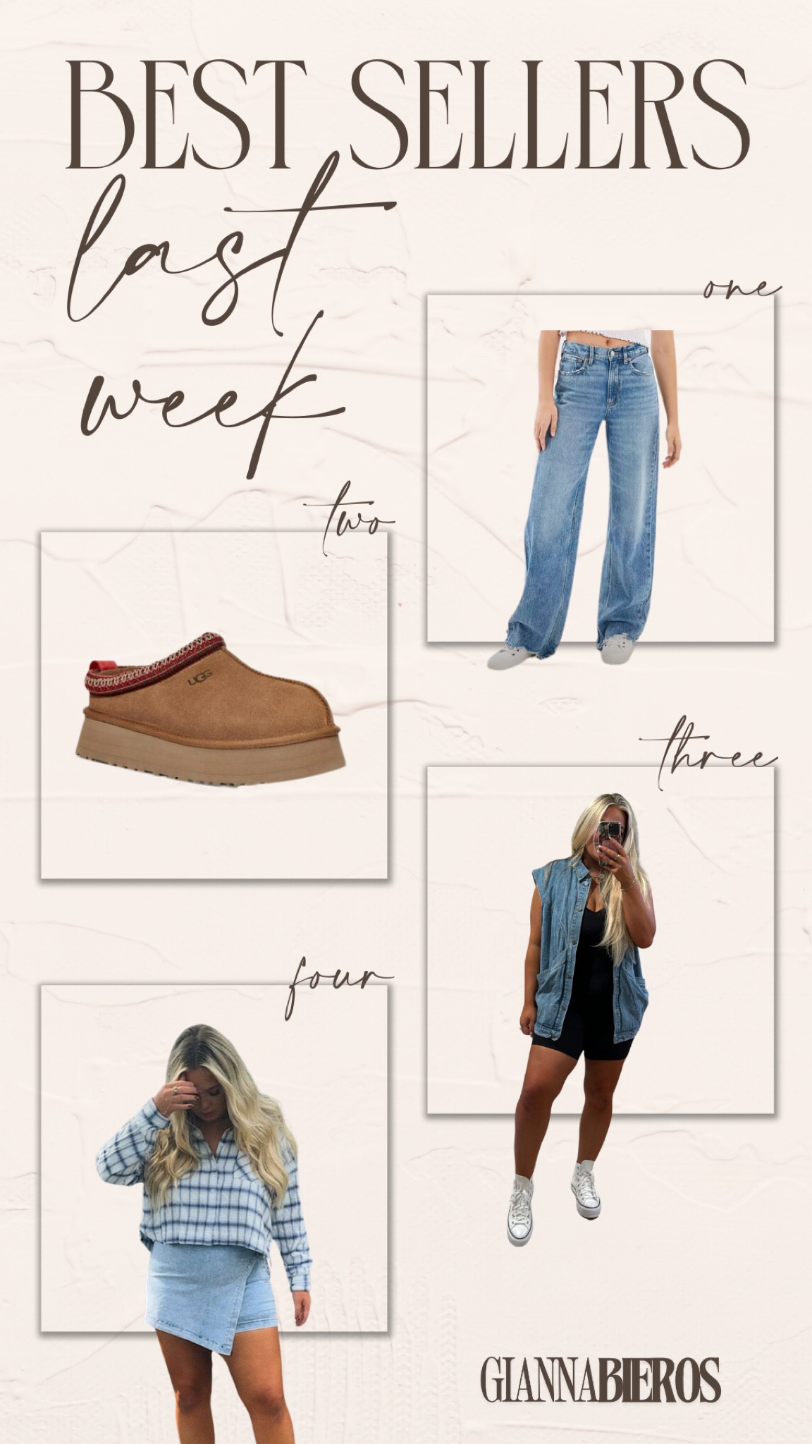 Best sellers last week

XL VEST, 1X PLAID TOP, 16 JEANS
 
#bestsellers #mostsold #whatyouloved

#LTKMidsize #LTKSaleAlert #LTKStyleTip