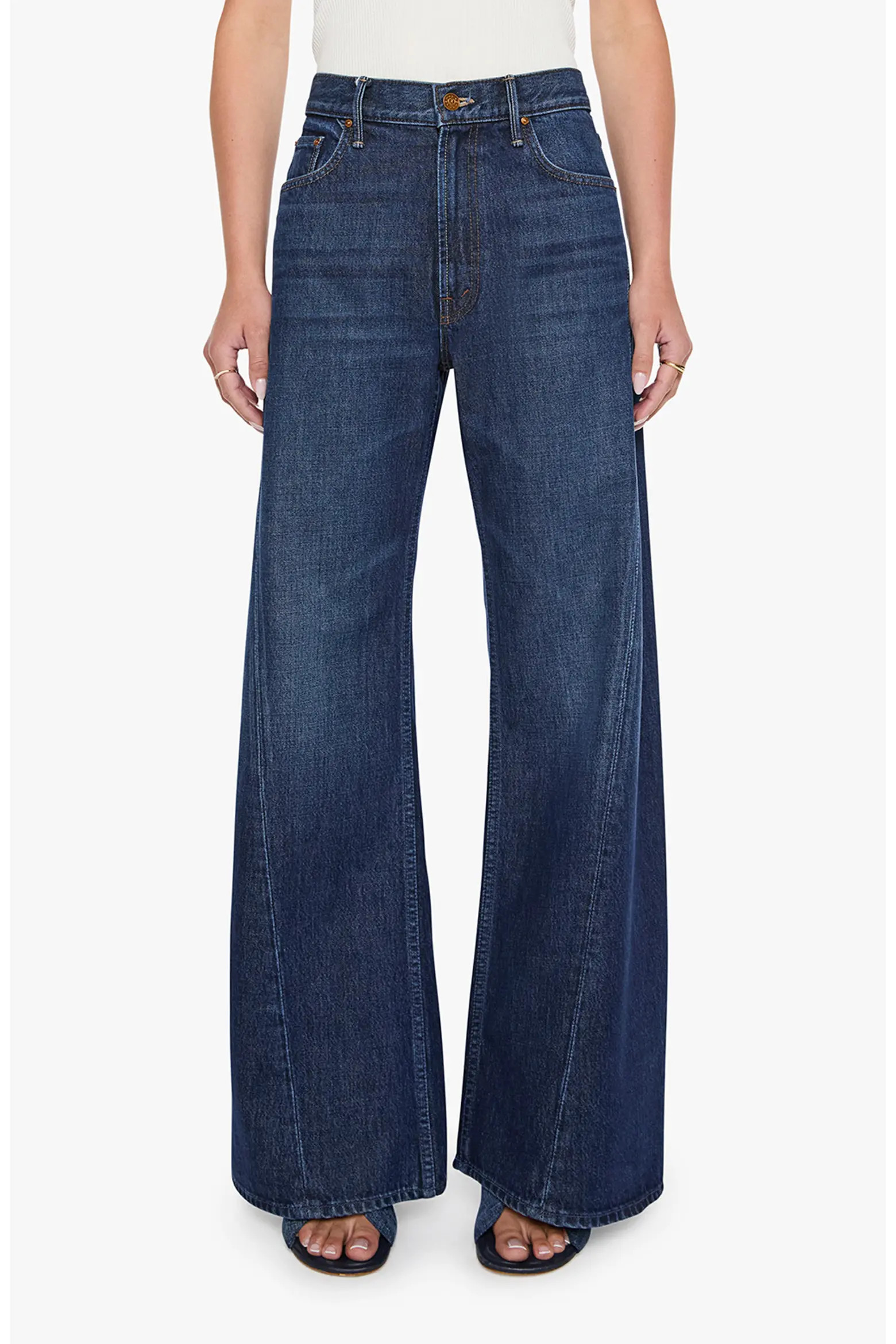 MOTHER The Lemon Twist Sneak High Waist Wide Leg Jeans (Women) | Nordstrom | Nordstrom