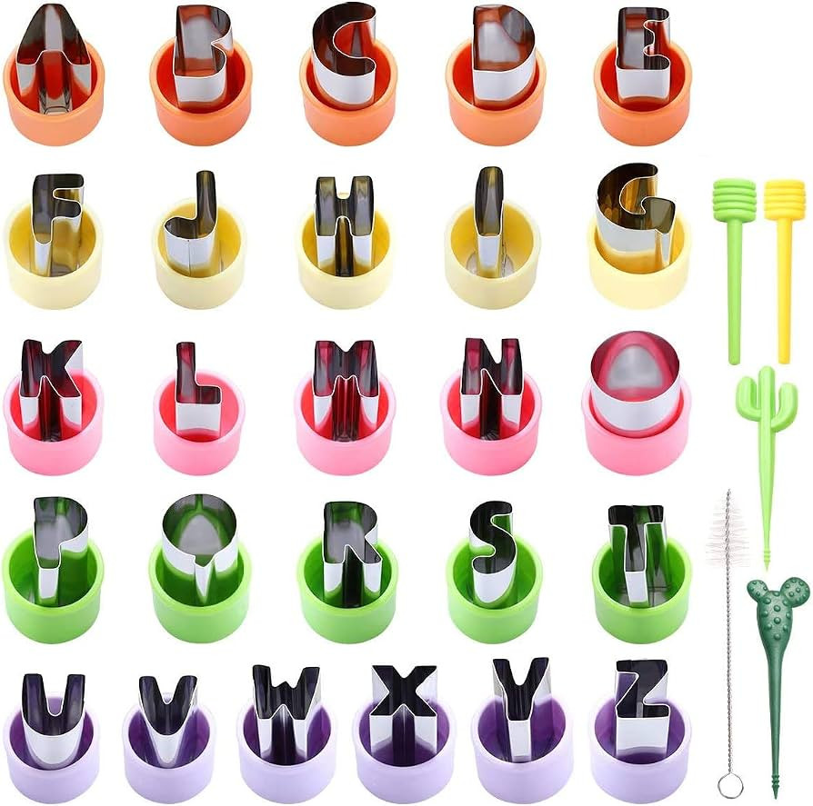 1'' Mini Alphabet Cookie Cutters Set,26-Piece Stainless Steel Letters Cookie Cutters Decorating T... | Amazon (US)