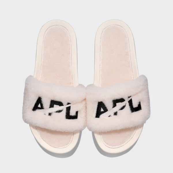 Women's Shearling Slide Sea Salt / Black | APL