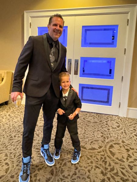 Father son matching blue Nike Jordan’s! Perfect kids suit too. 

#LTKwedding #LTKparties #LTKfamily