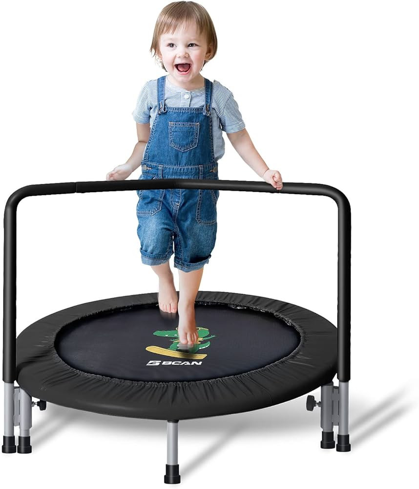 BCAN 36'' Mini Folding Ages 2 to 5 Toddler Trampoline with Handle for Kids, Two Ways to Assemble ... | Amazon (US)
