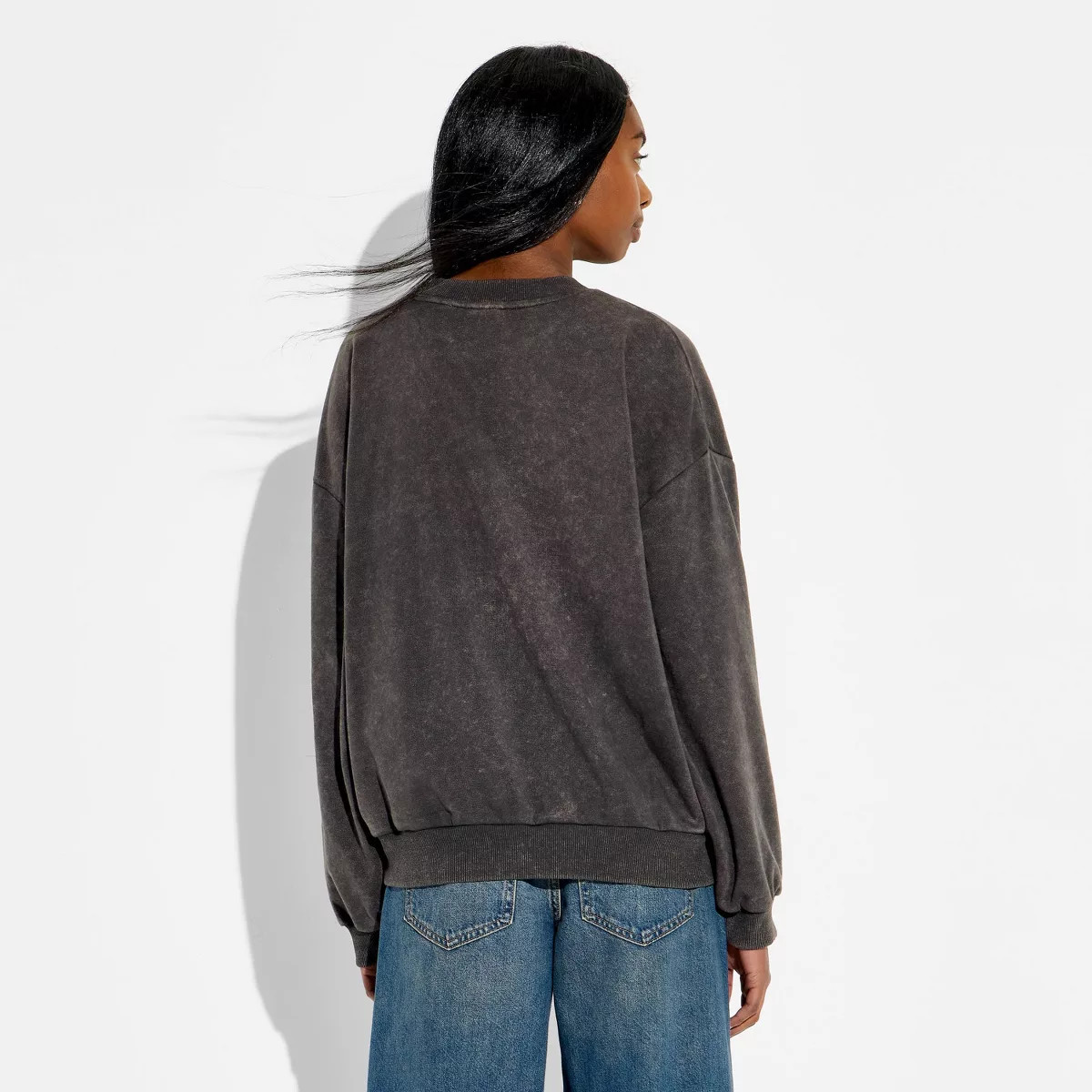 Women's Crewneck Sleepy Hollow Graphic Sweatshirt - Washed Black XXS | Target