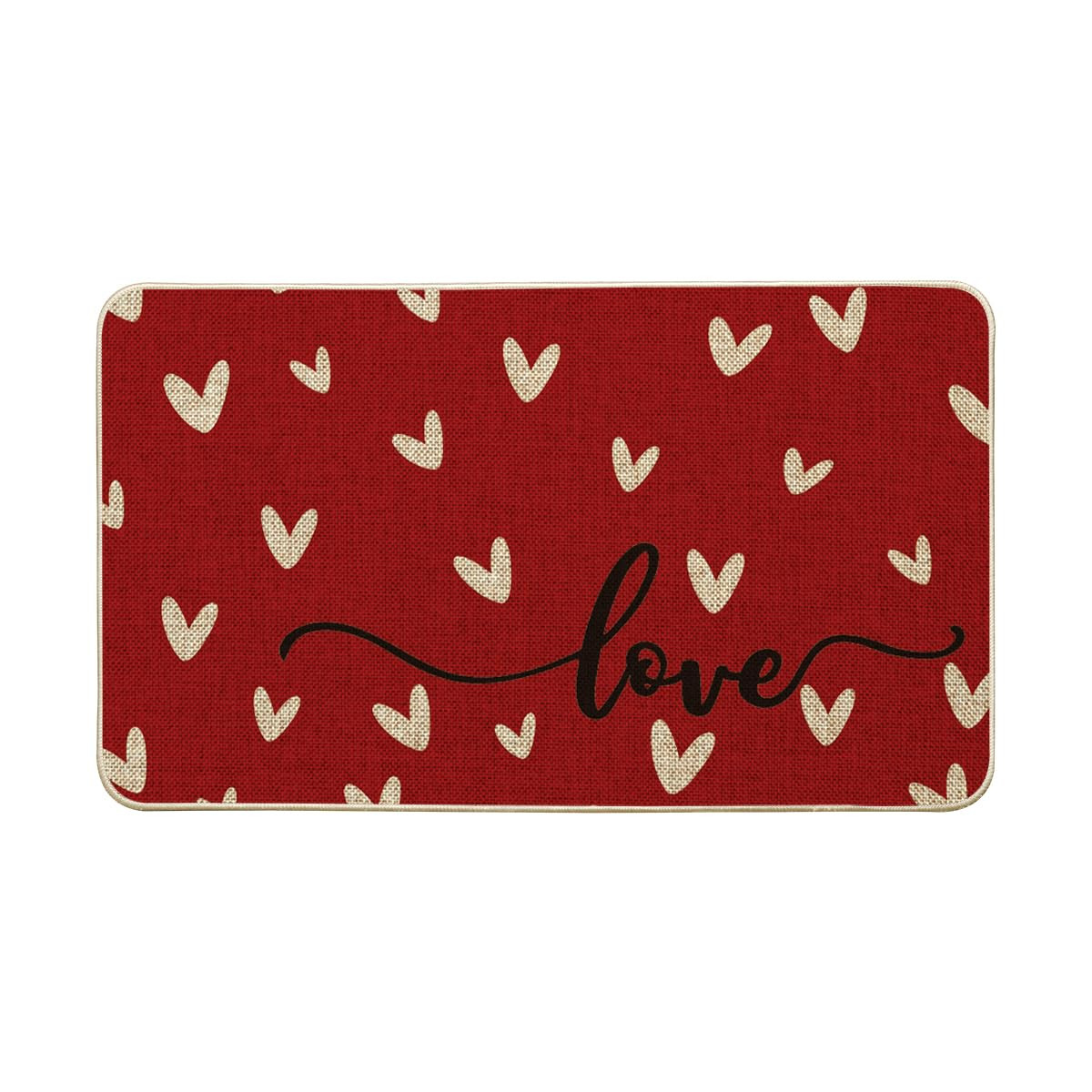 Artoid Mode Red Love Valentine's Welcome Decorative Doormat, Seasonal Anniversary Wedding Low-Pro... | Amazon (US)