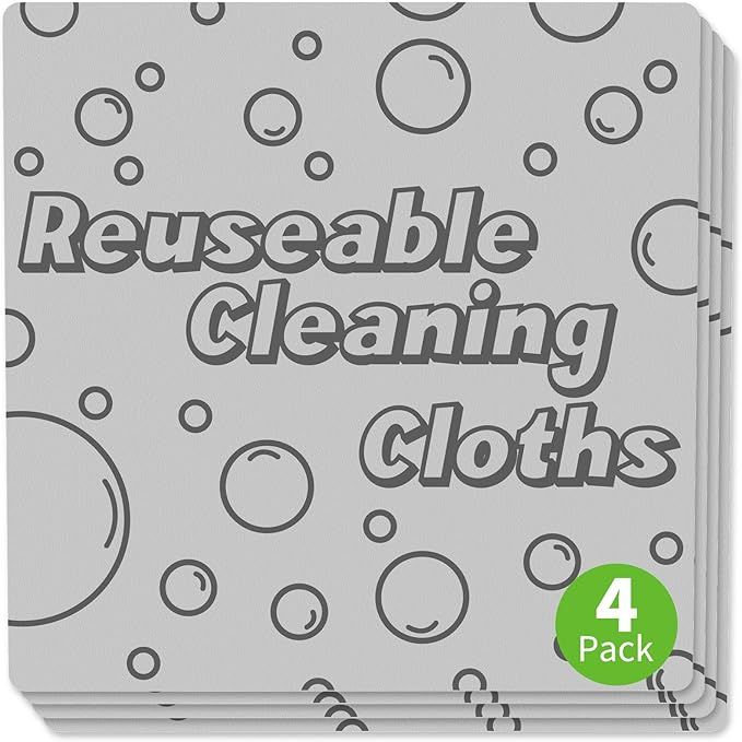 4 Pack Damp Clean Duster Towel Thick Magic Cleaning Streakless Cloths Powerful Wet Sponge Cleanin... | Amazon (US)