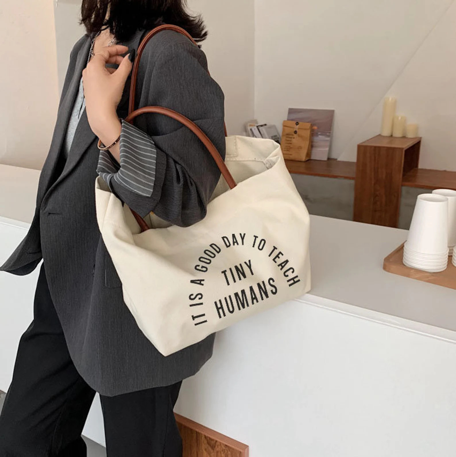 it is a good day to teach tiny humans teacher gifts-personalized teacher gifts tote bag teacher a... | Etsy (US)