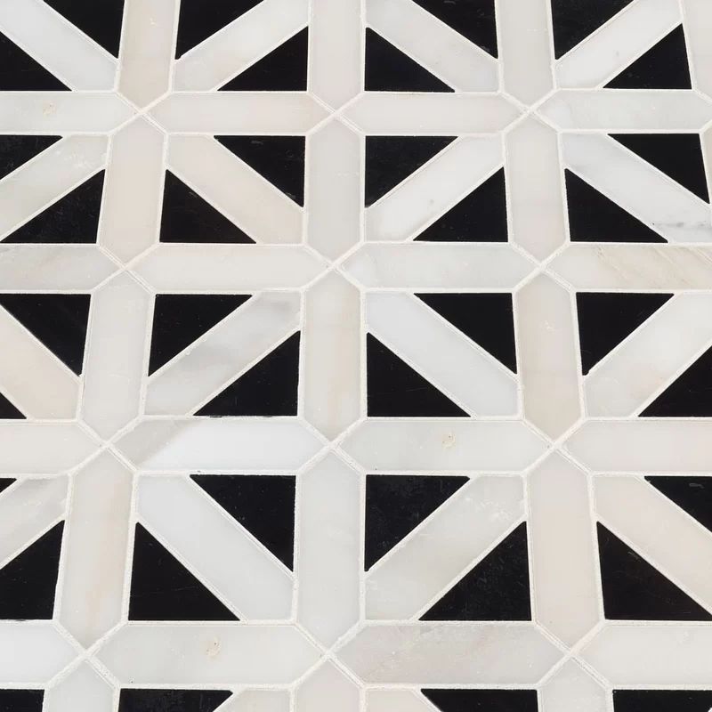 Retro Fretwork Random Sized Marble Novelty Mosaic Wall & Floor Tile | Wayfair North America