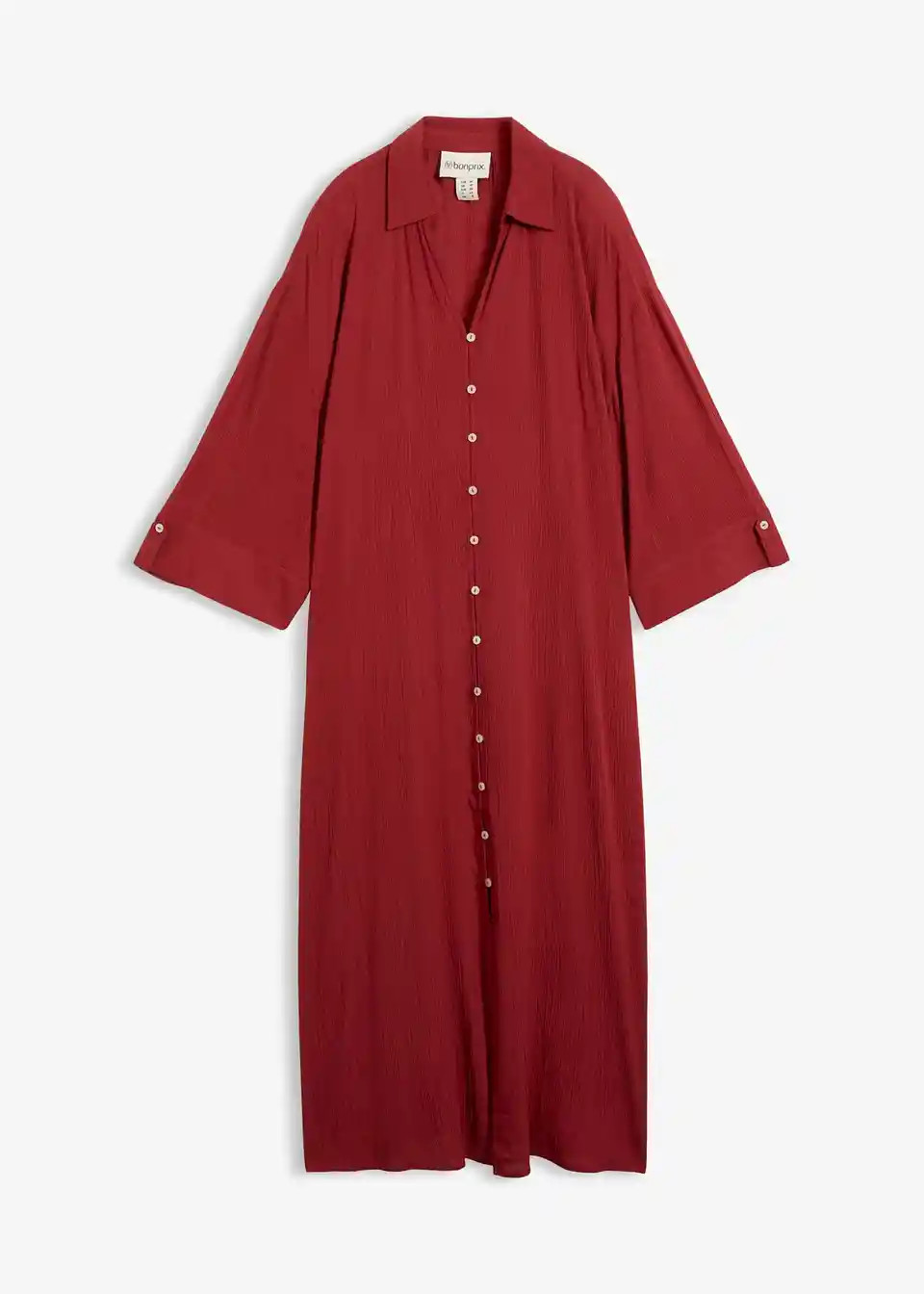 Langes Kaftan-Kleid aus flie\u00dfender Viskose mit V-Ausschnitt in Oversize-Tunikaform | Bonprix DE