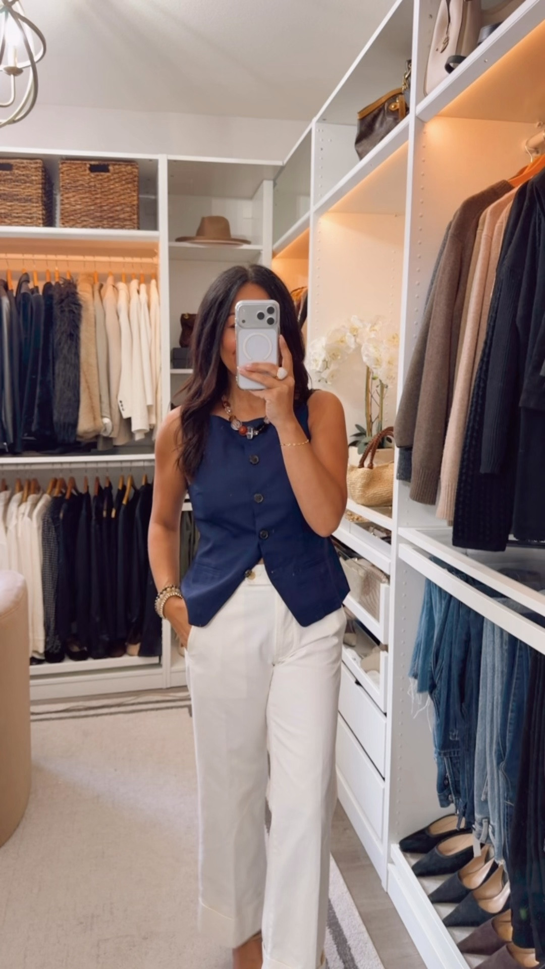 Look perfect for work- I sized up to a 6 in the vest- fits perfectly. Did a size 2 in the pants (normally a 26 in denim)

#LTKootd #LTKOver40