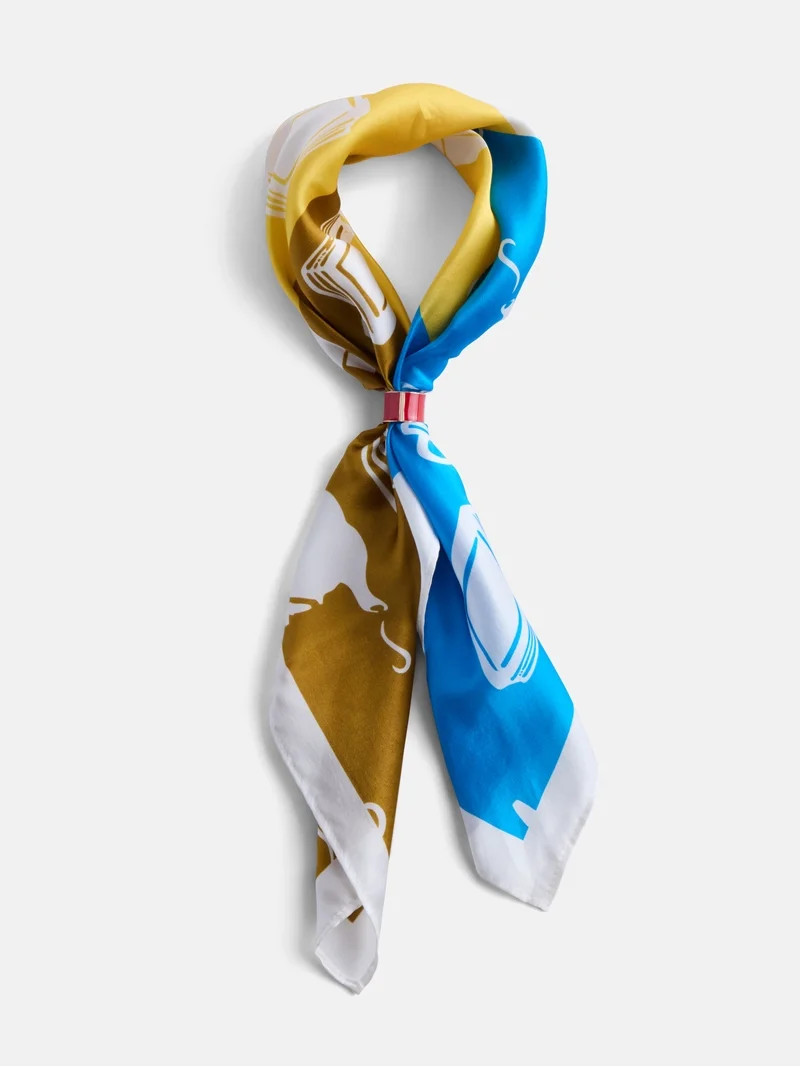 Free Assembly Women's Print Silk Scarf, White | Walmart (US)