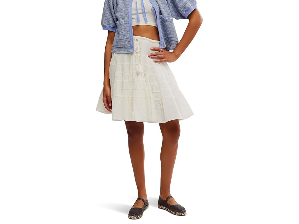 Free People Many Layers Midi Skirt So Women's Skirt Clean Ivory : XL (Women's 14), Cotton | Zappos