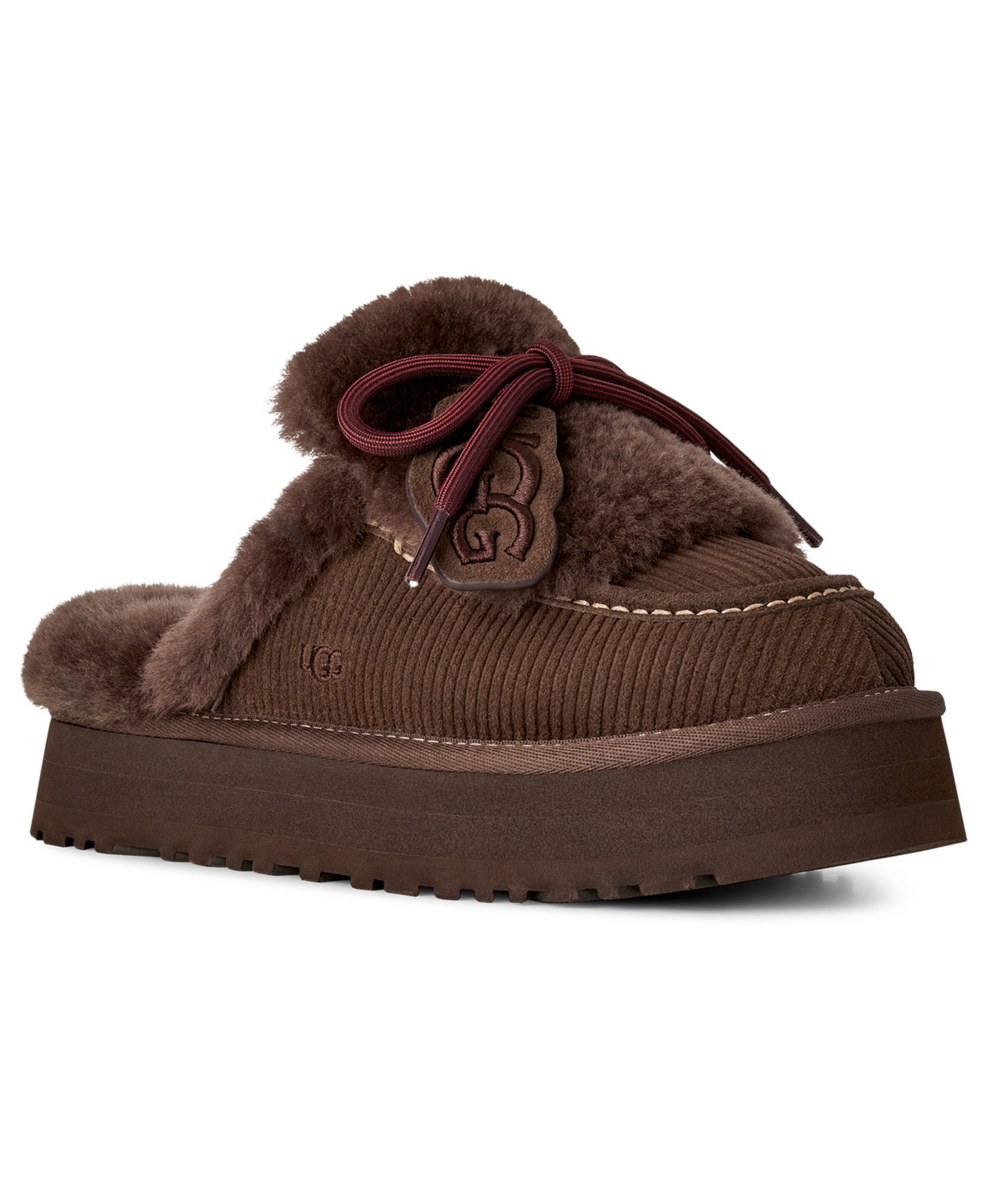 Ugg Women's Disquette Heritage Lace-Up Clog Slippers - Burnt Cedar | Macy's