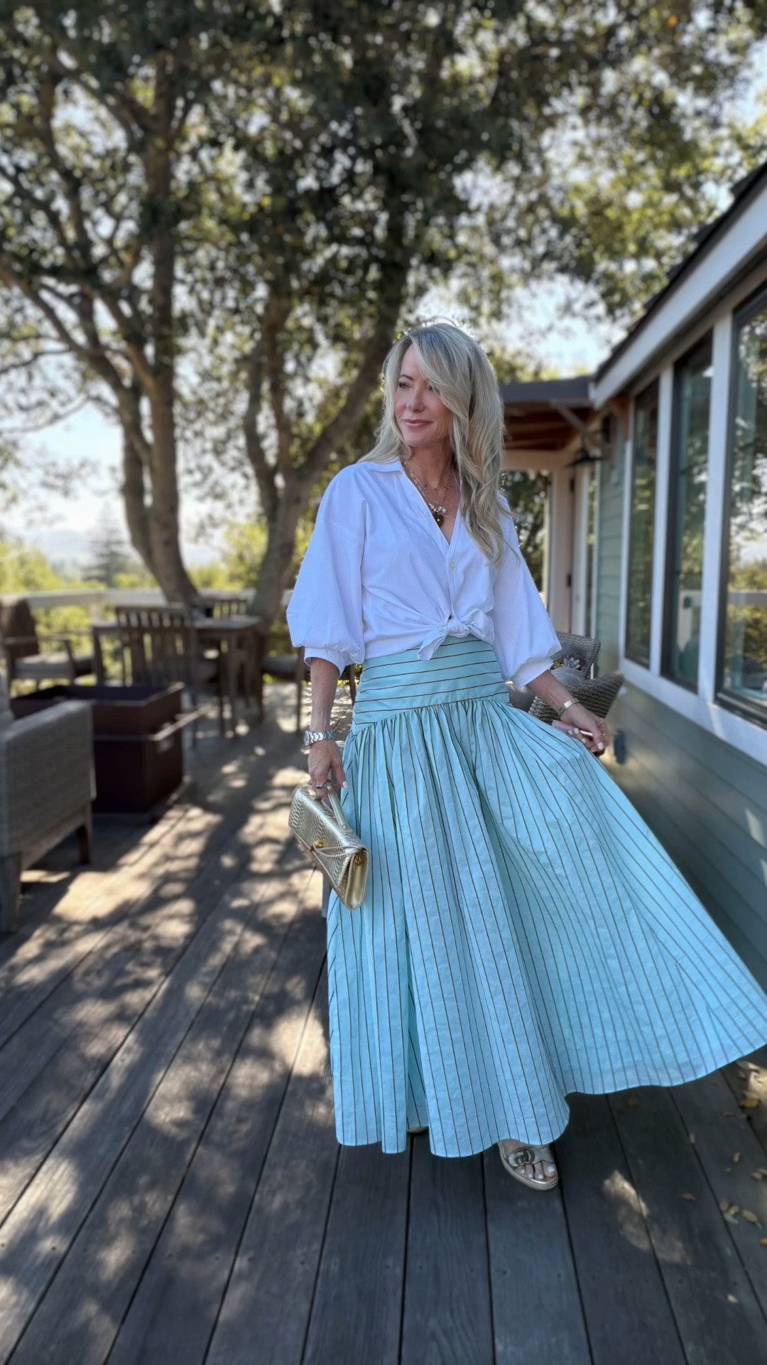 A classic white shirt and a full skirt is one of those combinations that never goes out of style. I added gold accessories and neutral heels for an elegant dinner look that’s polished, feminine, and easy to recreate. I’ve linked this outfit along with similar options in case your size is sold out.

#LTKgrwm #LTKOver40 #LTKSeasonal