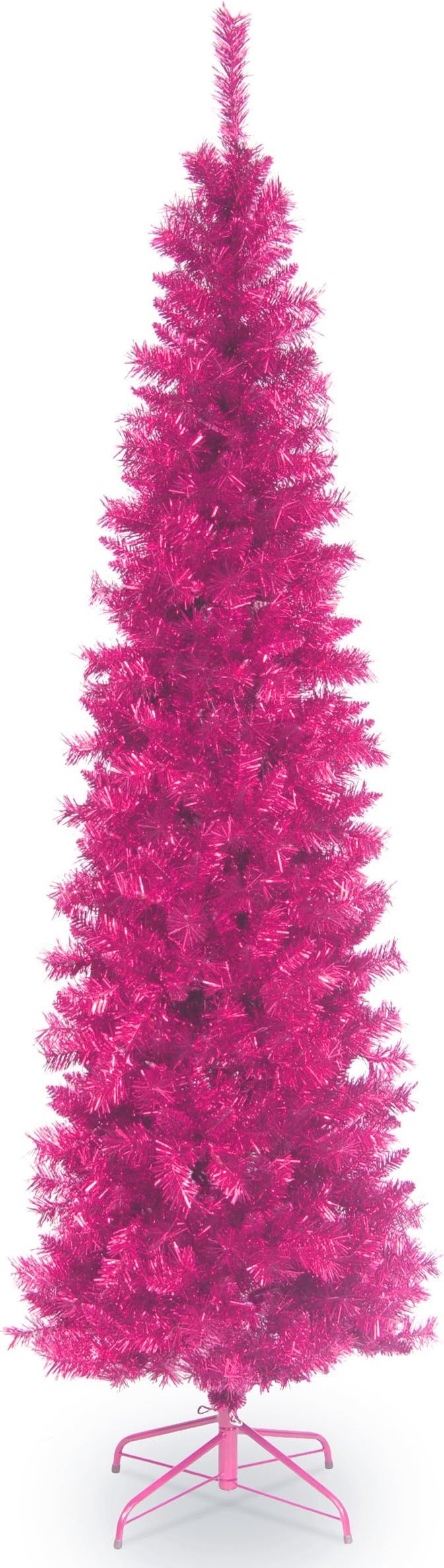 National Tree Company Artificial Christmas Tree | Includes Stand | Pink Tinsel - 6 ft | Amazon (US)