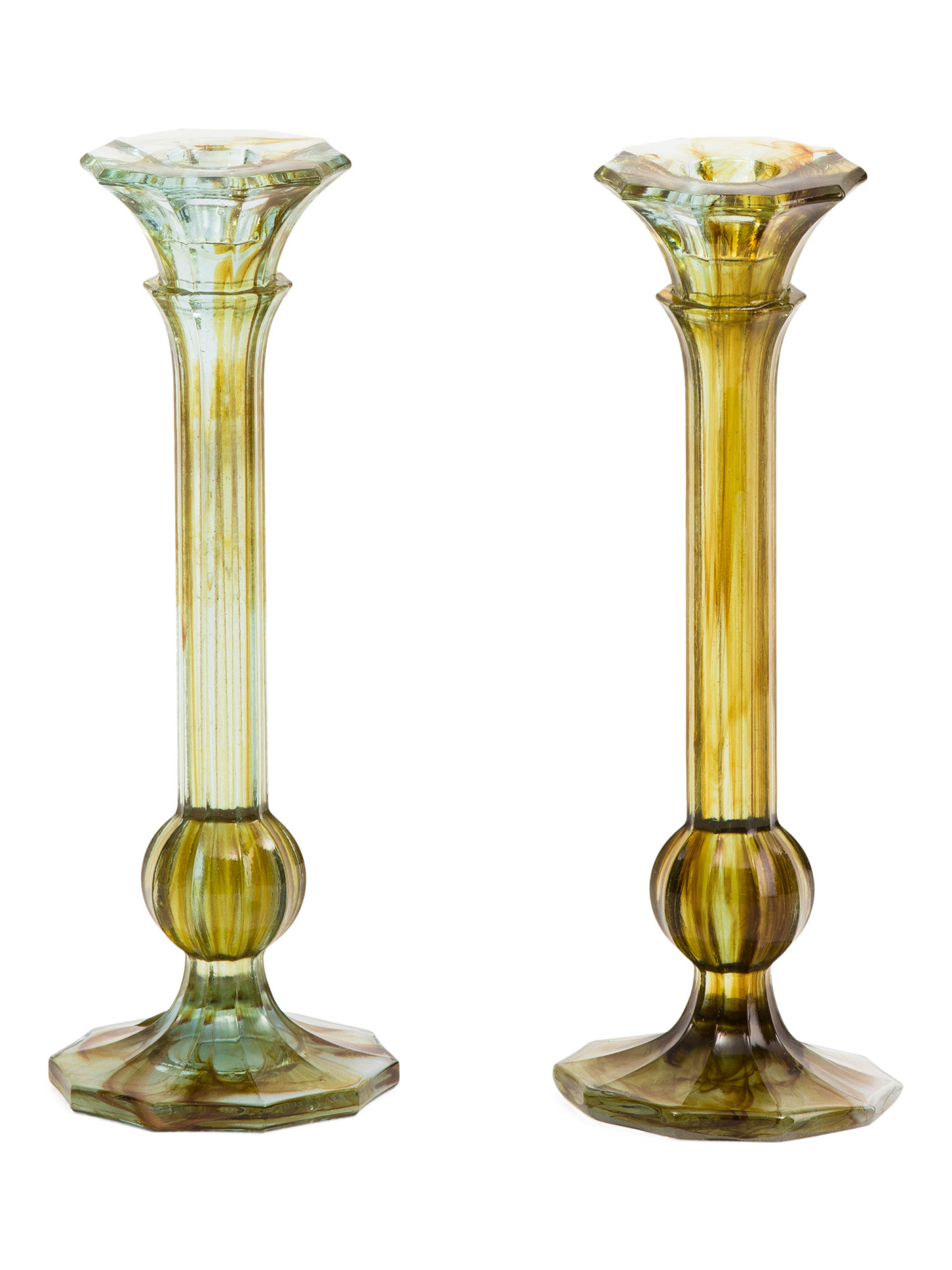 Handmade In Italy 2pk 8.5in Glass Taper Candle Stick Holders | TJ Maxx