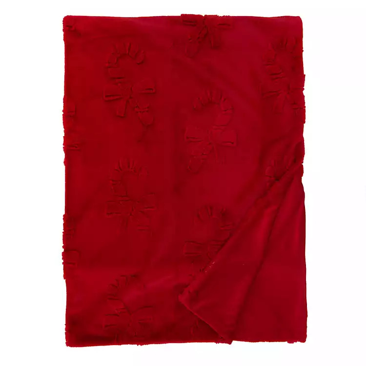 Red Merry Candy Canes Throw | Kirklands