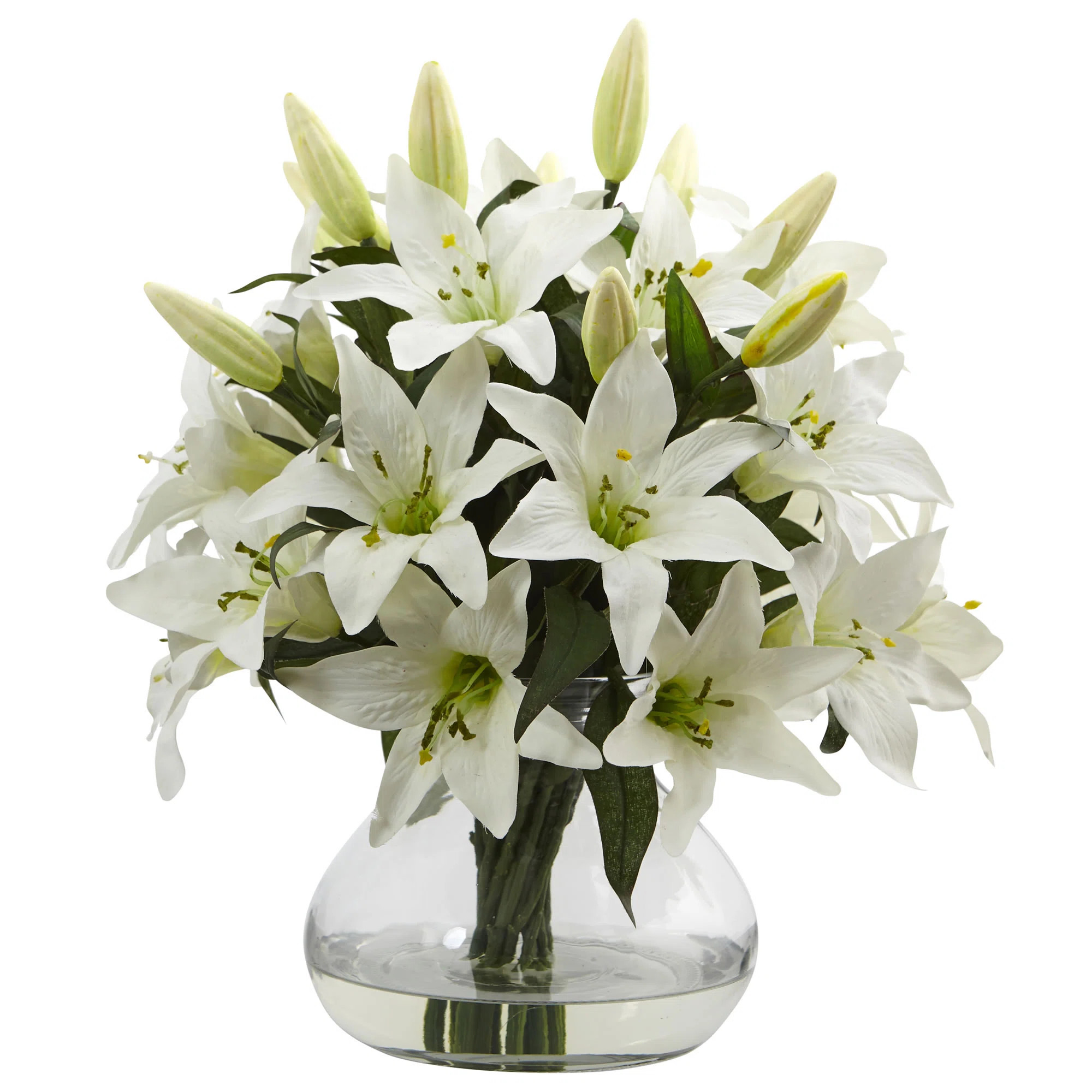 Charlton Home® Large Lily Floral Arrangement in Vase & Reviews | Wayfair | Wayfair North America