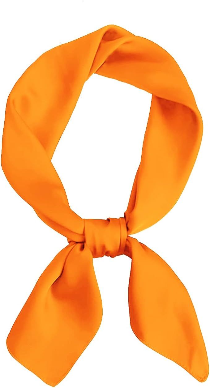 Amazon.com: Orange Scarf Orange Ascot Fred Scooby Doo 1950s Neck Scarf Satin Silk Halloween Acces... | Amazon (US)