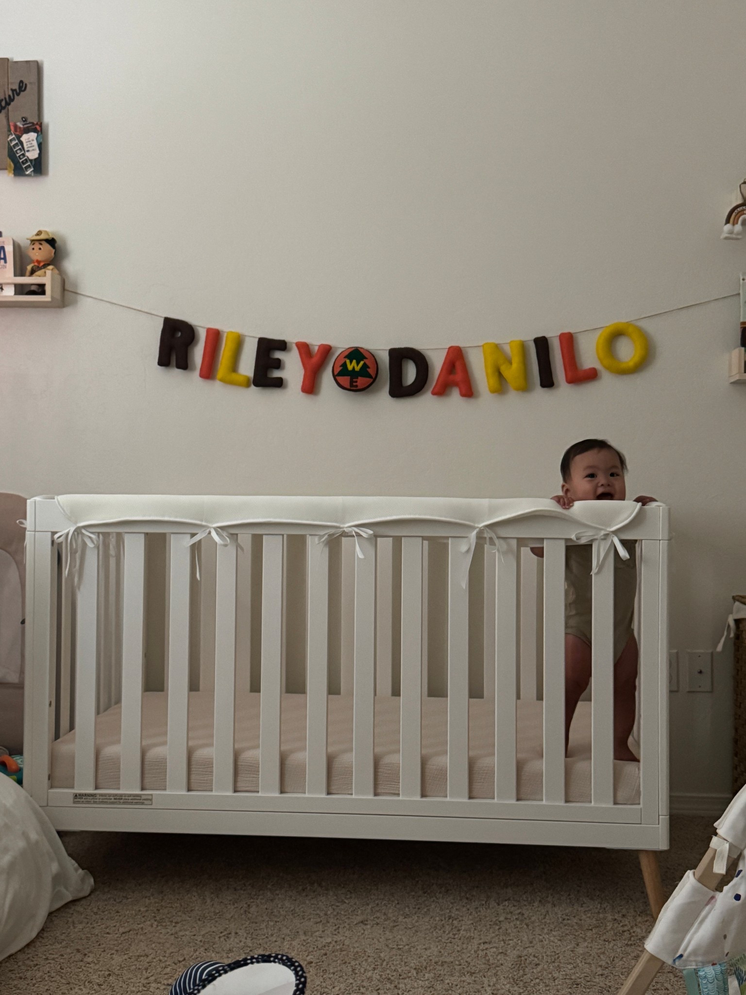 Crib details for baby boy’s nursery room 

#LTKBaby