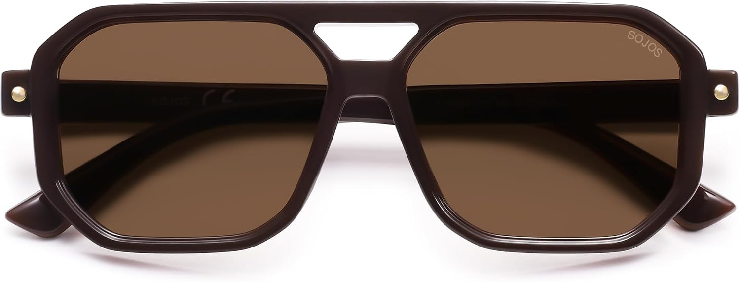 SOJOS Retro Polarized Square Aviator Sunglasses for Women Men Vintage 70s UV400 Protection Shade SJ2609 | Amazon (US)