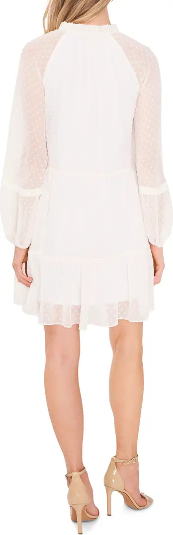 Clip Dot Ruffle Long Sleeve Shift Dress | Nordstrom