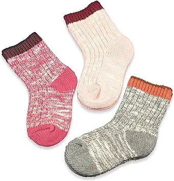 Baby Boys Girls Socks - 3 Pairs Toddler Thick Warm Seamless Chunky Knit Cotton Socks Kid Cotton C... | Amazon (US)