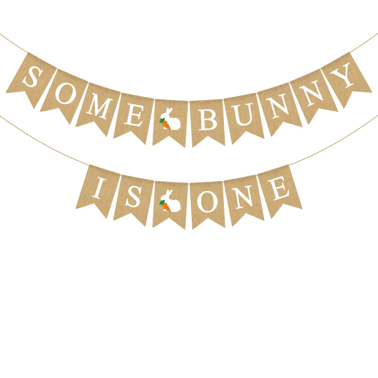 Jute Burlap Some Bunny Is One Banner Easter Spring Boy Girl 1st Birthday Party Decoration Supply | Amazon (US)