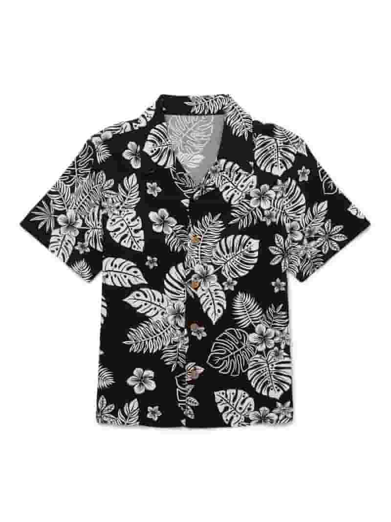 Wonder Nation Toddler Boys Print Button Up Shirt with Short Sleeves, Sizes 12M-5T - Walmart.com | Walmart (US)