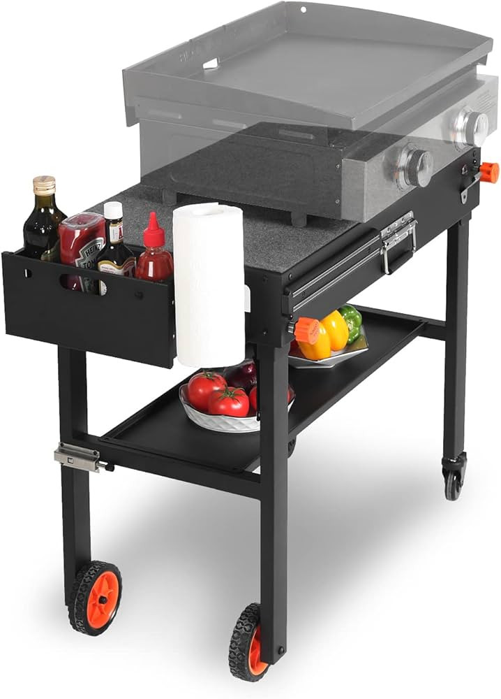 EUTRKei Grill Table for Blackstone Griddle, Portable Griddle Table with Caddy - Fit 17” or 22... | Amazon (US)