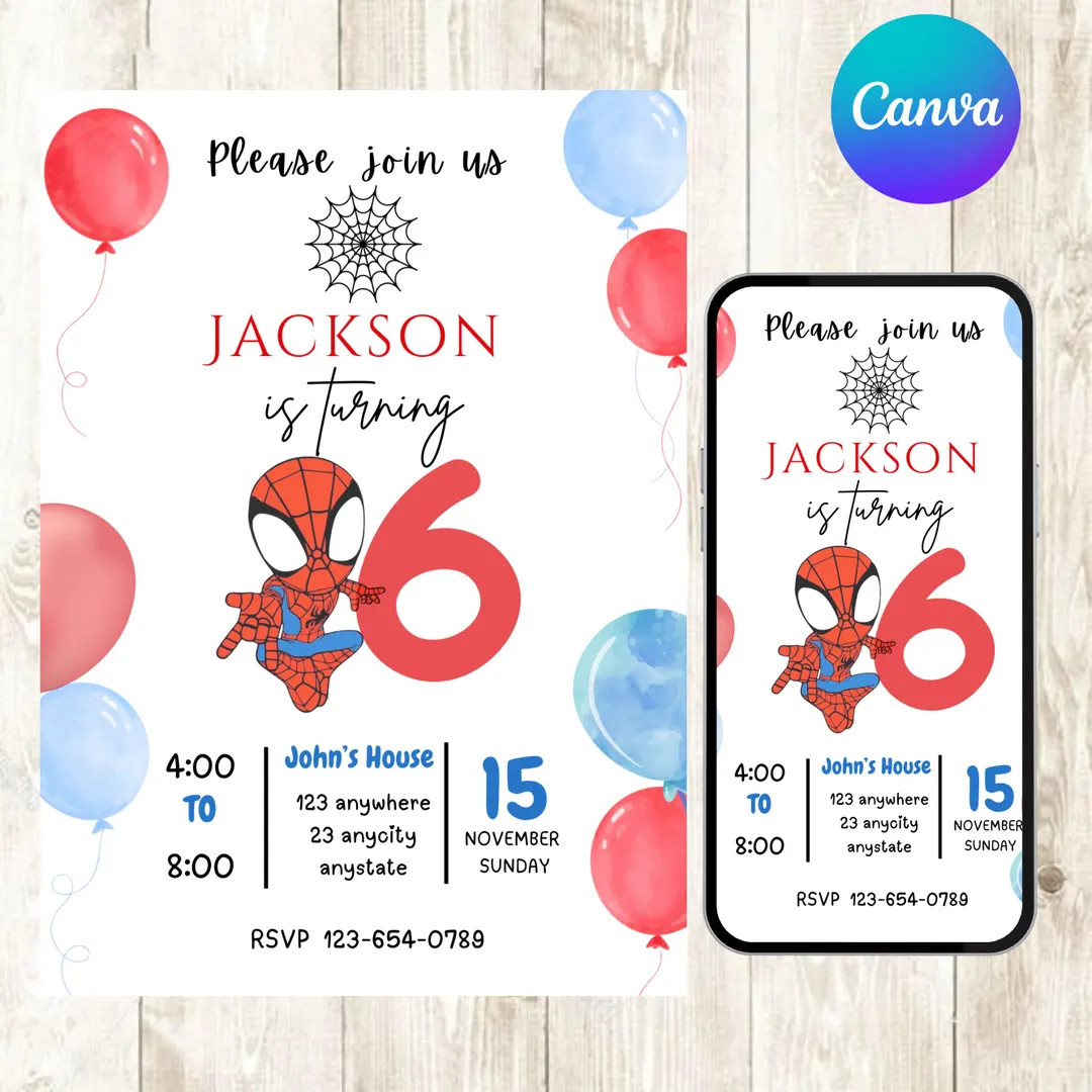 Spidey and His Amazing Friends Birthday Invitation Spidey Invitation Spidey Party Spidey and Frie... | Etsy (US)