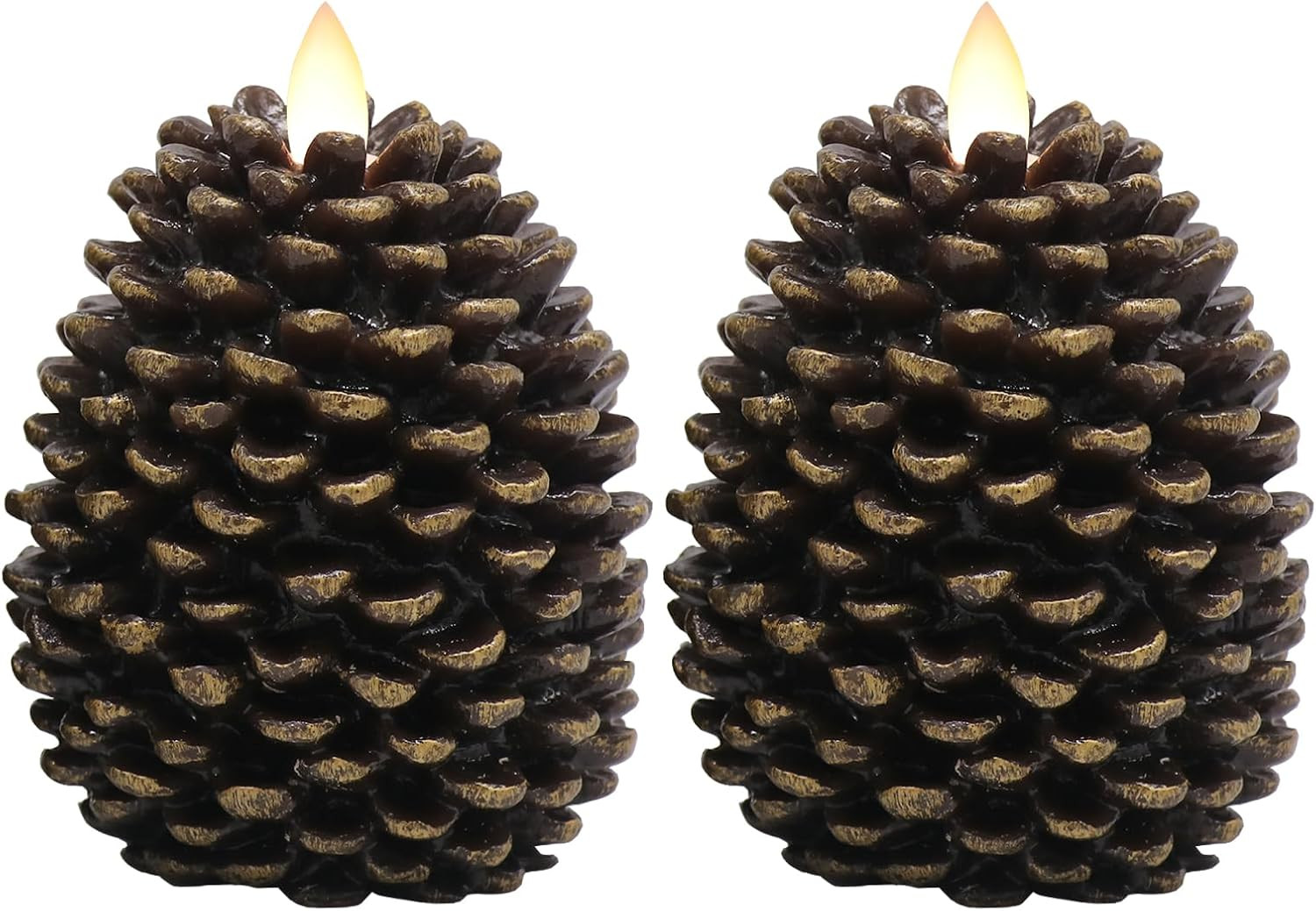 Eldnacele LED Pine Cone Candles, Battery Operated Flameless Candles with Timer Unscented Wax Pine... | Amazon (US)